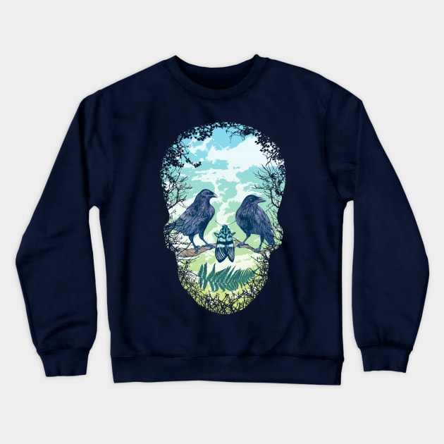 Nature's Skull Crewneck Sweatshirt by rcaldwell